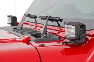 LED Lights - Rough Country - Wide Angle Osram, 3 Inch Series, Pair - Chrome